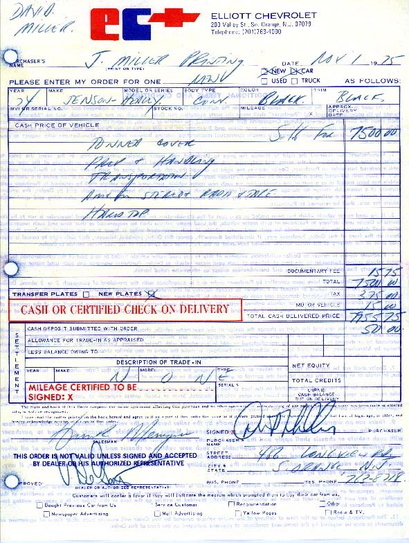 Original bill of sale