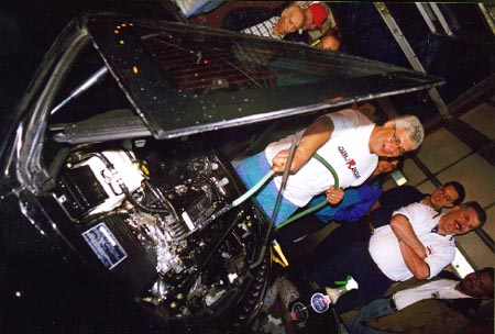 Washing the engine