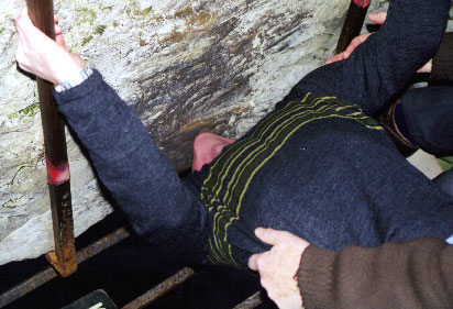 Wayne kissing the Blarney Stone